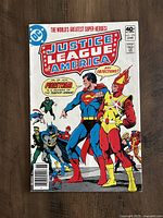 Front cover of Justice League of America #179 comic book featuring Superman, Flash, Batman and other superheroes in colorful illustration.