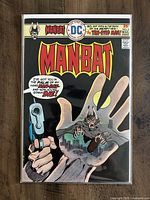 Comic book Manbat issue 2 front cover showing main character and cover text.