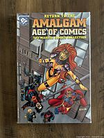 Front cover of 'Return To The Amalgam Age Of Comics' hardcover book showing comic heroes artwork.