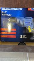 New Mastercraft electric drill in box showing model and specs