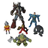 Lot contains six action figures from different brands lined up together, showing scale and detail.