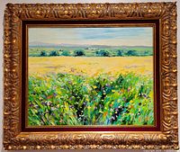 Full frontal view of painting and frame