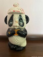 Full view of panda cookie jar front