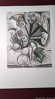 Full view of limited edition Picasso print on paper showing entire image and margin