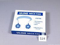 Uline Neck Fan in original box, displaying the product image and model number H-8150.