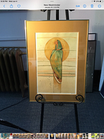 Full view of the framed serigraph showing entire artwork and frame.