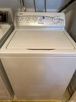 Front view showing control panel and lid