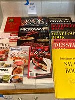 All cookbooks laid out showing covers and titles