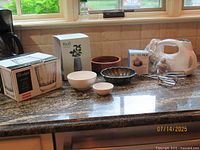 All items grouped on countertop