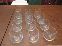 All 12 stemless Libbey wine goblets on table