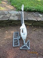 Full view of Shark Lift-Away Pro Steam Pocket Mop with both mop heads on ground