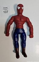 Front view of the rare Spiderman figure showing full body colors and musculature.