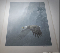 Full view of the Robert Bateman Vigilance print showing artwork, margins, signature and numbering
