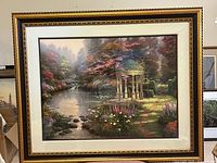 Framed Thomas Kinkade Garden of Prayer limited edition lithograph overall view