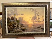 Full view of framed Thomas Kinkade giclée canvas
