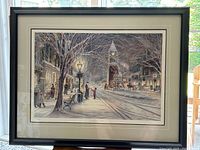 Full view of framed print showing artwork, matting and frame