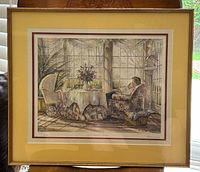 Framed print showing full artwork, matting and frame