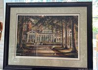 Full view of framed print showing artwork, mat and frame