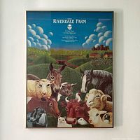 Full front view of framed Riverdale Farm poster