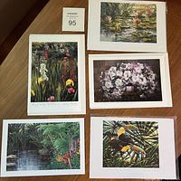 Five art cards with envelopes displayed