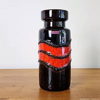 Full front view of vase showing glaze pattern and proportions