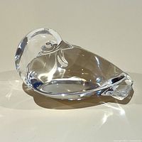 Side view of Steuben Dove of Peace crystal figurine