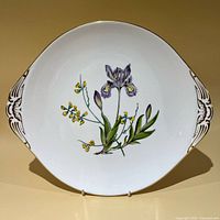 Front view of Spode Stafford Flowers handled cake plate