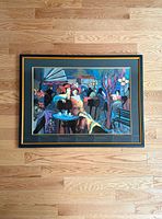 Front view of the framed print 'Parisian Women at Cafe' showing entire artwork and frame.