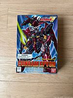 Box front of the Bandai Gundam Epyon model kit with artwork and warnings