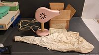 Pink Berkley hair dryer with hose, bonnet, box and paperwork