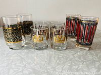 All eight tumblers front view