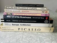 Stacked spines of all eight books showing titles and authors