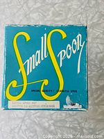 Top of original 'Small Spoon' box showing brand and text 'Special Quality / Stainless Steel'