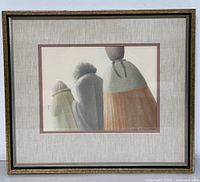 Full view of framed Antoine Prévost watercolor