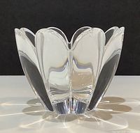 Front view of clear Orrefors Lotus crystal bowl