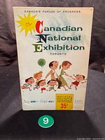 Front full cover of official souvenir catalogue & programme for 1955 Canadian National Exhibition Toronto, featuring illustrated children and adults with parade theme