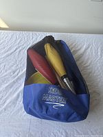 Blue Kids Master carrying bag containing juggling and spinning items