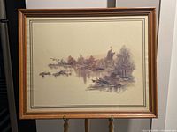 Full view of the framed watercolour painting showing the complete artwork and frame.