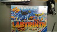 Photo of the sealed Ocean Labyrinth board game box displaying the ocean-themed artwork and branding.