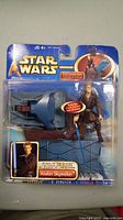Star Wars Anakin Skywalker figure sealed in original packaging with speeder vehicle.