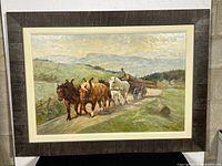 Framed oil painting showing full artwork and frame.