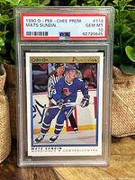 Front of the 1990 O-Pee-Chee Premier Mats Sundin hockey card in PSA holder showing Gem Mint 10 grade.