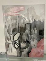 Full view of the abstract oil painting showing overall composition, color palette, and texture.