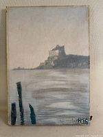 Full front view of painting showing scene and signature