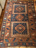 Full view of entire Karachof Kazak rug