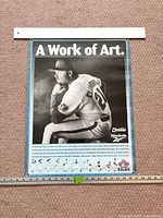 Full view of the black and white poster featuring Roger Clemens with text and logos, showing 18x24 inch size.