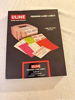 Front view of sealed Uline Premium Laser Labels box