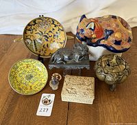 All seven items arranged together on tabletop