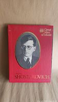 Front of red Time-Life Great Men of Music Shostakovich slipcase showing portrait