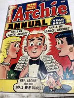 Front cover of the Archie Annual Year Book from 1953 showing title and characters in color with speech bubbles.